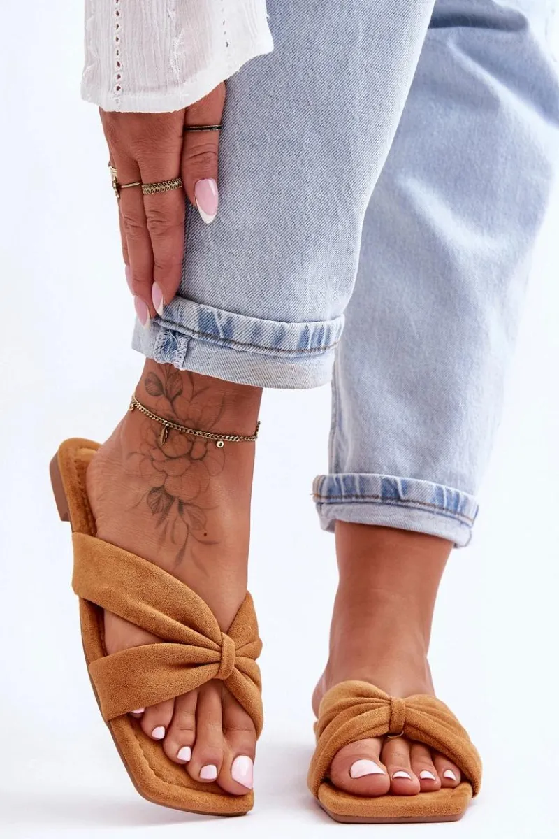 Clearance Damskie Welurowe Klapki Camel Vanilla Sky Damskie Klapki Damskie Klasyczne