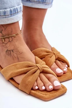 Clearance Damskie Welurowe Klapki Camel Vanilla Sky Damskie Klapki Damskie Klasyczne