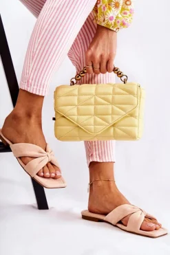 Online Damskie Welurowe Klapki Jasnoróżowe Vanilla Sky Damskie Klapki Damskie Klasyczne