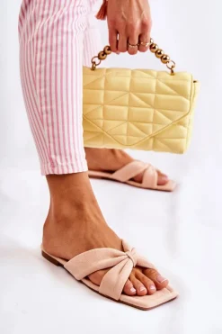 Online Damskie Welurowe Klapki Jasnoróżowe Vanilla Sky Damskie Klapki Damskie Klasyczne