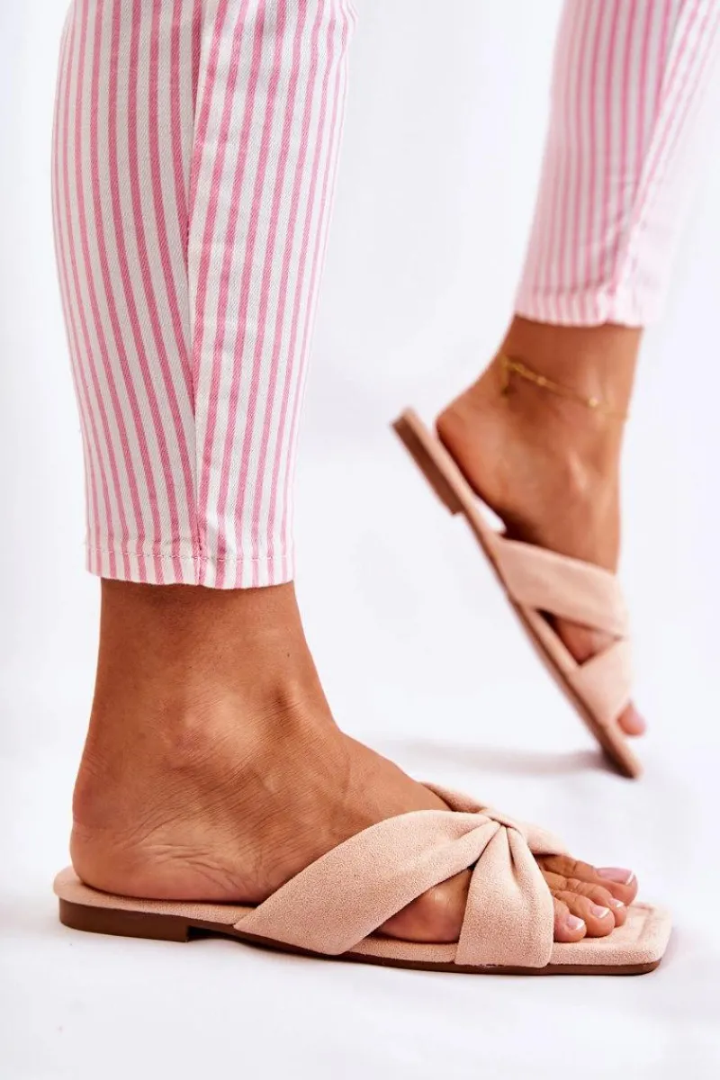 Online Damskie Welurowe Klapki Jasnoróżowe Vanilla Sky Damskie Klapki Damskie Klasyczne