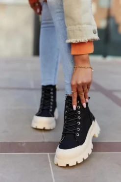 New Damskie Wiosenne Botki Trapery Czarne Larina Damskie Botki Wiosenne|Damskie Trapery