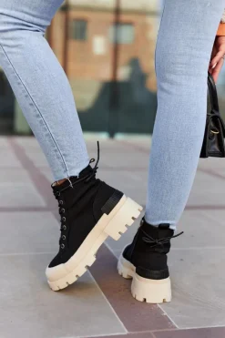 New Damskie Wiosenne Botki Trapery Czarne Larina Damskie Botki Wiosenne|Damskie Trapery