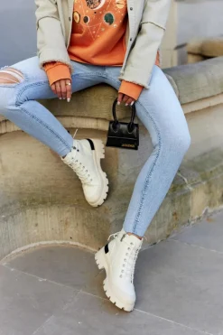 Online Damskie buty S.Barski Damskie Wiosenne Botki Trapery Jasnobeżowe Larina