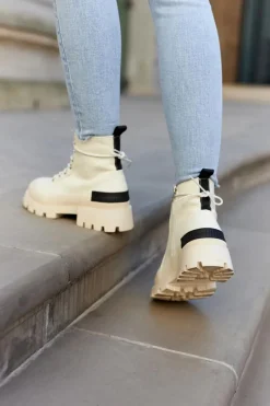 Online Damskie buty S.Barski Damskie Wiosenne Botki Trapery Jasnobeżowe Larina