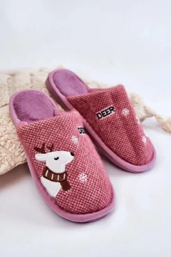 Sale Boto Damskie Świąteczne Papcie Z Reniferem Fioletowe Millio