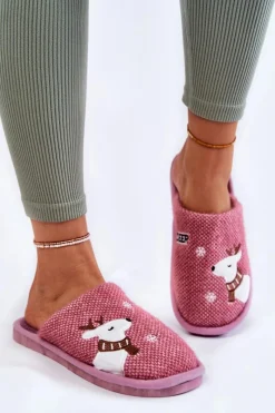 Sale Boto Damskie Świąteczne Papcie Z Reniferem Fioletowe Millio