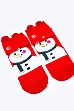 Discount Damskie Świąteczne Skarpetki Z Bałwanem Czerwone Skarpetki|Skarpetki