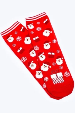 Best Damskie Świąteczne Skarpetki W Mikołajki Czerwone Skarpetki|Skarpetki