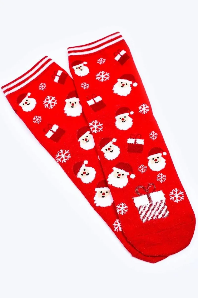Best Damskie Świąteczne Skarpetki W Mikołajki Czerwone Skarpetki|Skarpetki