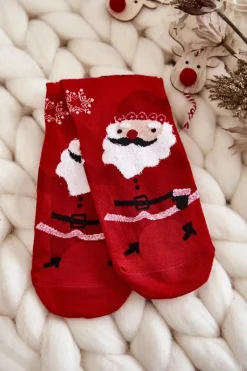 Skarpetki|Skarpetki>COSAS Damskie Świąteczne Skarpety Mikołaj Czerwone