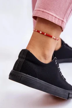 Online Damskie Wiązane Klasyczne Trampki Czarne Eleya Damskie Trampki Damskie Niskie