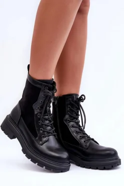 Botki Sznurowane|Czarne Botki><noscript><img width=