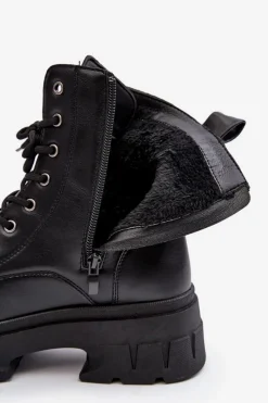 Botki Sznurowane|Czarne Botki><noscript><img width=