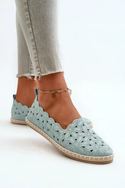 Hot Damskie Wsuwane Baleriny W Kwiaty Niebieskie Vennice Damskie Baleriny Klasyczne