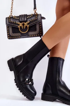 Czarne Botki|Botki Płaskie><noscript><img width=