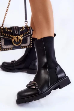 Czarne Botki|Botki Płaskie><noscript><img width=