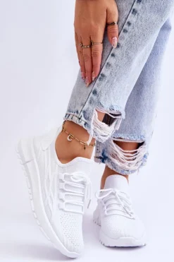 Best Damskie Wsuwane Buty Sportowe Sneakersy Białe Rosett Damskie Sneakersy Damskie