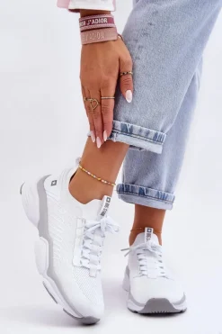 New Big Star Shoes Damskie Wsuwane Buty Sportowe Memory Foam System Big Star LL274A142 Białe