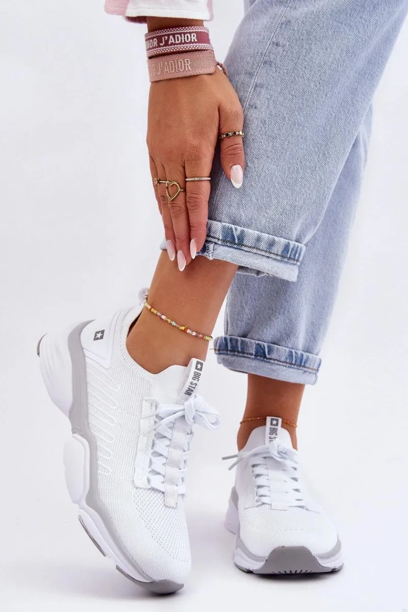 New Big Star Shoes Damskie Wsuwane Buty Sportowe Memory Foam System Big Star LL274A142 Białe