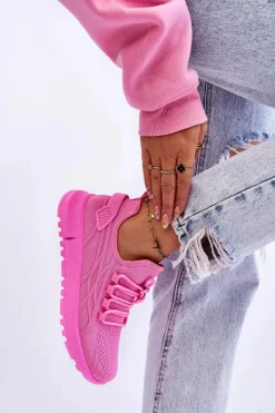 Sale Boto Damskie Wsuwane Buty Sportowe Sneakersy Różowe Rosett