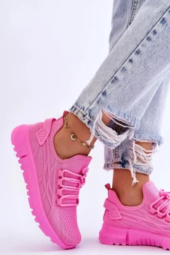 Sale Boto Damskie Wsuwane Buty Sportowe Sneakersy Różowe Rosett