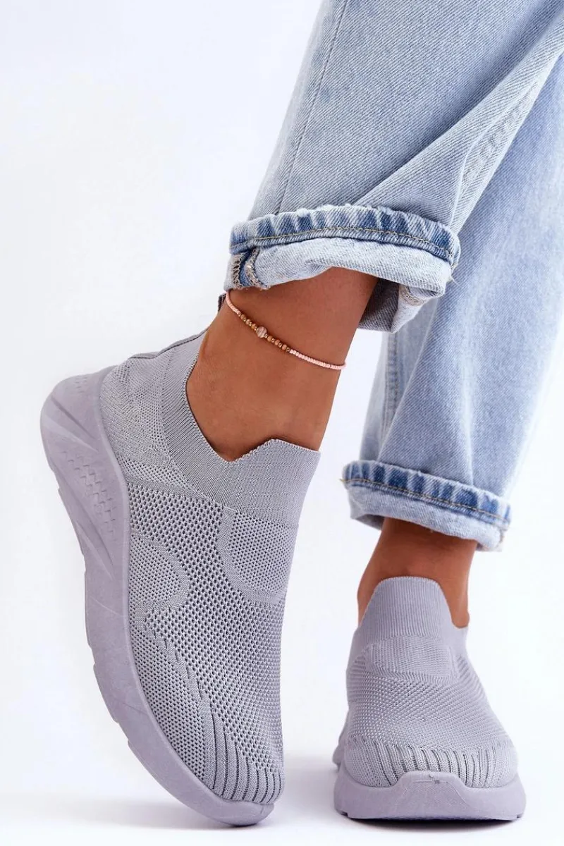 Buty Sportowe Na Platformie|Sneakersy Damskie>Boto Damskie Wsuwane Buty Sportowe Szare Claris