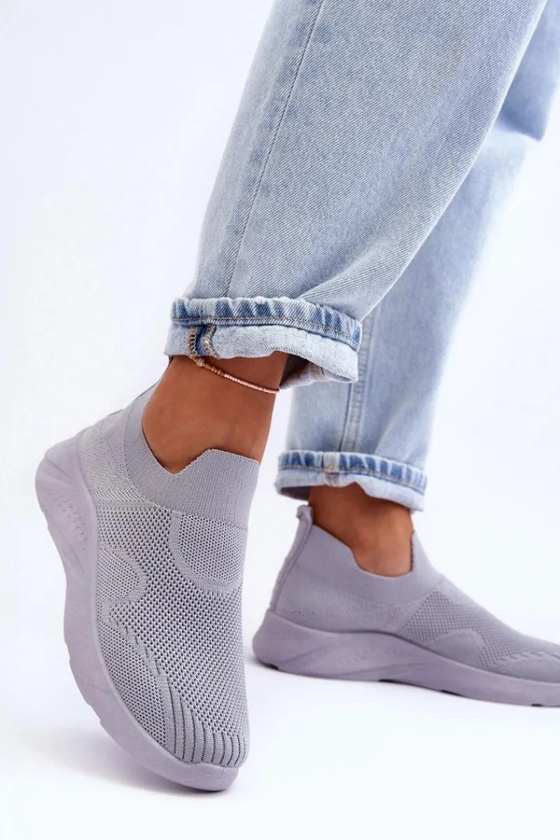 Buty Sportowe Na Platformie|Sneakersy Damskie>Boto Damskie Wsuwane Buty Sportowe Szare Claris