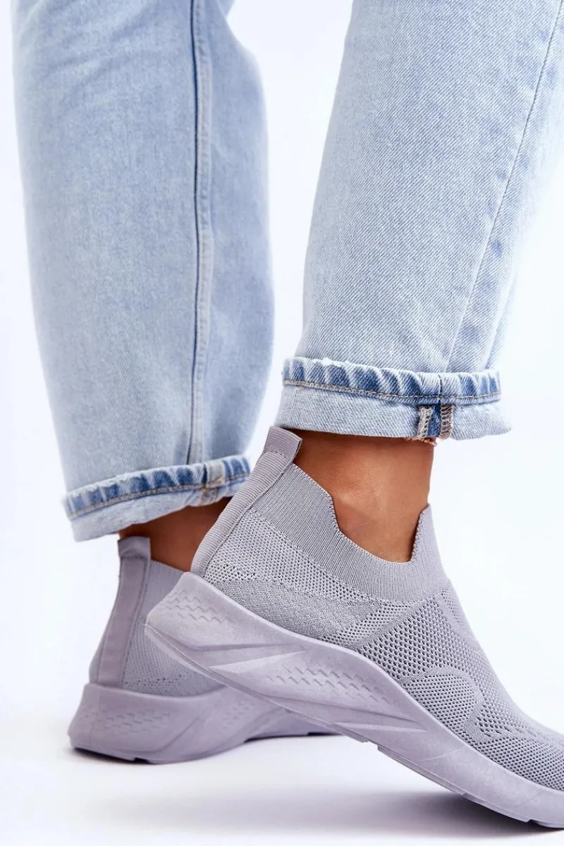 Buty Sportowe Na Platformie|Sneakersy Damskie>Boto Damskie Wsuwane Buty Sportowe Szare Claris