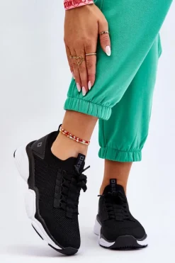 Buty Sportowe Big Star|Sneakersy Damskie>Big Star Shoes Damskie Wsuwane Buty Sportowe Memory Foam System Big Star LL274A146 Czarne