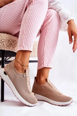 New Damskie Wsuwane Buty Sportowe Beżowe Ardenza Damskie Sneakersy Damskie