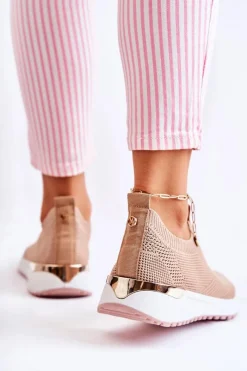 New Damskie Wsuwane Buty Sportowe Beżowe Ardenza Damskie Sneakersy Damskie