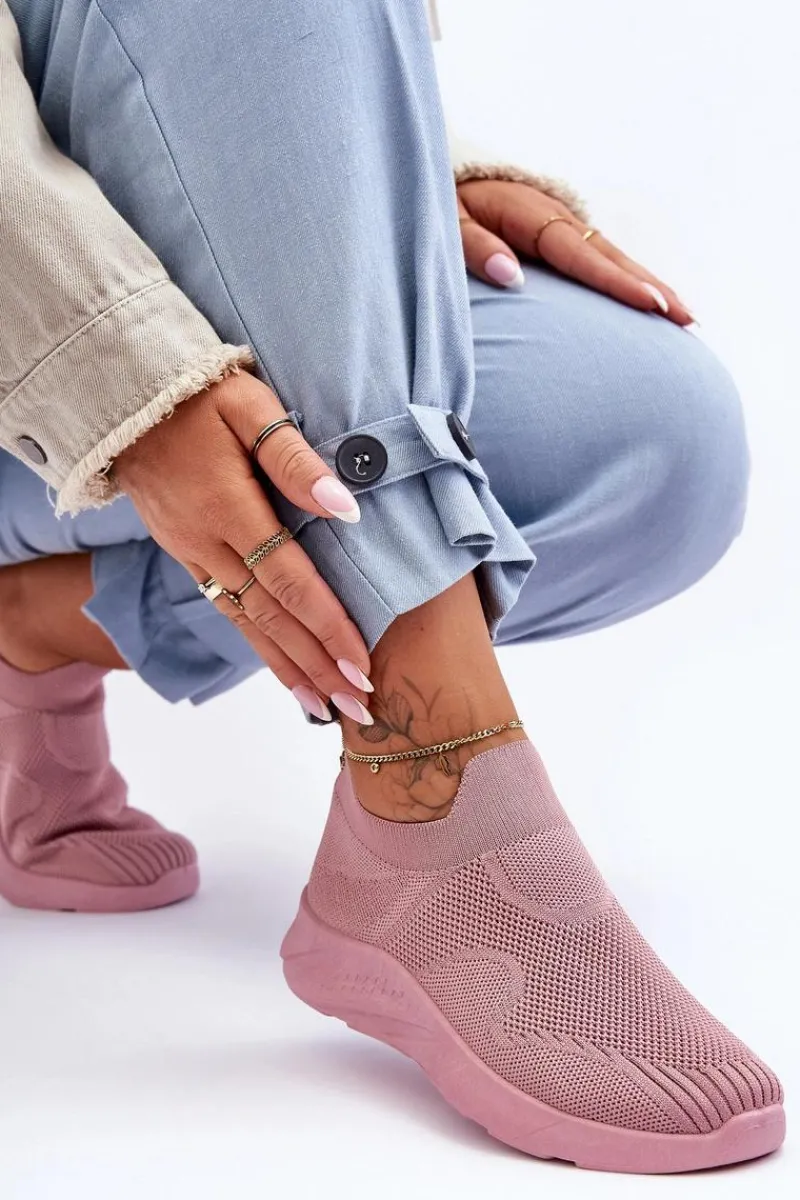 Buty Sportowe Na Platformie|Sneakersy Damskie>Boto Damskie Wsuwane Buty Sportowe Różowe Claris