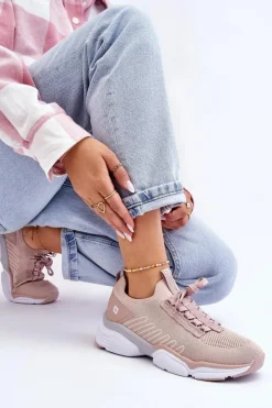 Best Damskie Wsuwane Buty Sportowe Memory Foam System Big Star LL274A141 Nude Damskie Buty Sportowe Big Star|Sneakersy Damskie