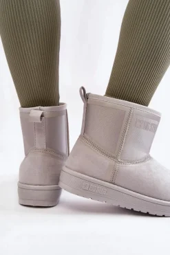 Big Star Shoes Damskie Wsuwane Śniegowce Big Star KK274613 Szare