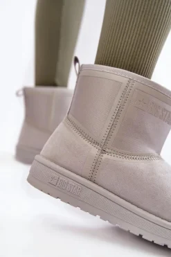 Big Star Shoes Damskie Wsuwane Śniegowce Big Star KK274613 Szare