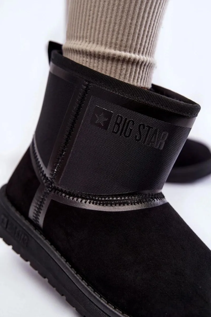 Śniegowce Damskie>Big Star Shoes Damskie Wsuwane Śniegowce Big Star KK274614 Czarne