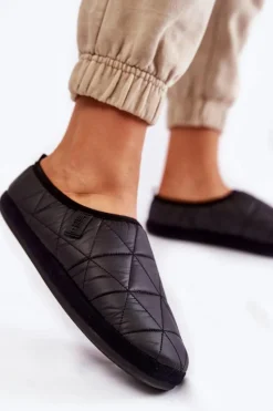 Best Damskie Wsuwane Papcie Big Star KK274606 Czarne Damskie Kapcie Klasyczne