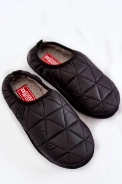 Best Damskie Wsuwane Papcie Big Star KK274606 Czarne Damskie Kapcie Klasyczne