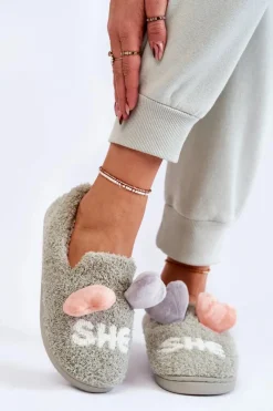 Hot Boto Damskie Wsuwane Papcie Z Sercami Zielone Alasca