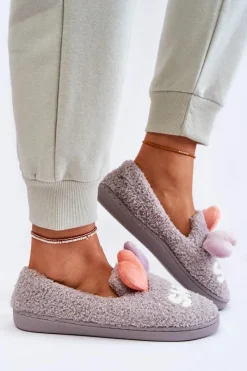 Hot Boto Damskie Wsuwane Papcie Z Sercami Szare Alasca