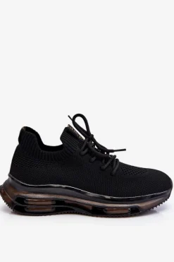 Buty Sportowe Na Platformie|Sneakersy Damskie>GOE Damskie Wsuwane Skarpetkowe Buty JJ2N4080 Czarne