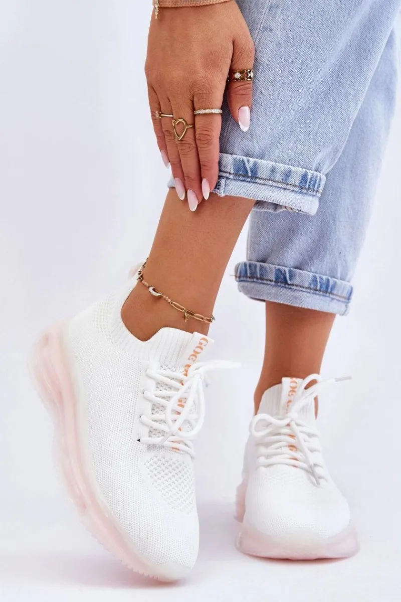 Best Damskie Wsuwane Skarpetkowe Buty JJ2N4079 Białe Damskie Buty Sportowe Na Platformie|Sneakersy Damskie