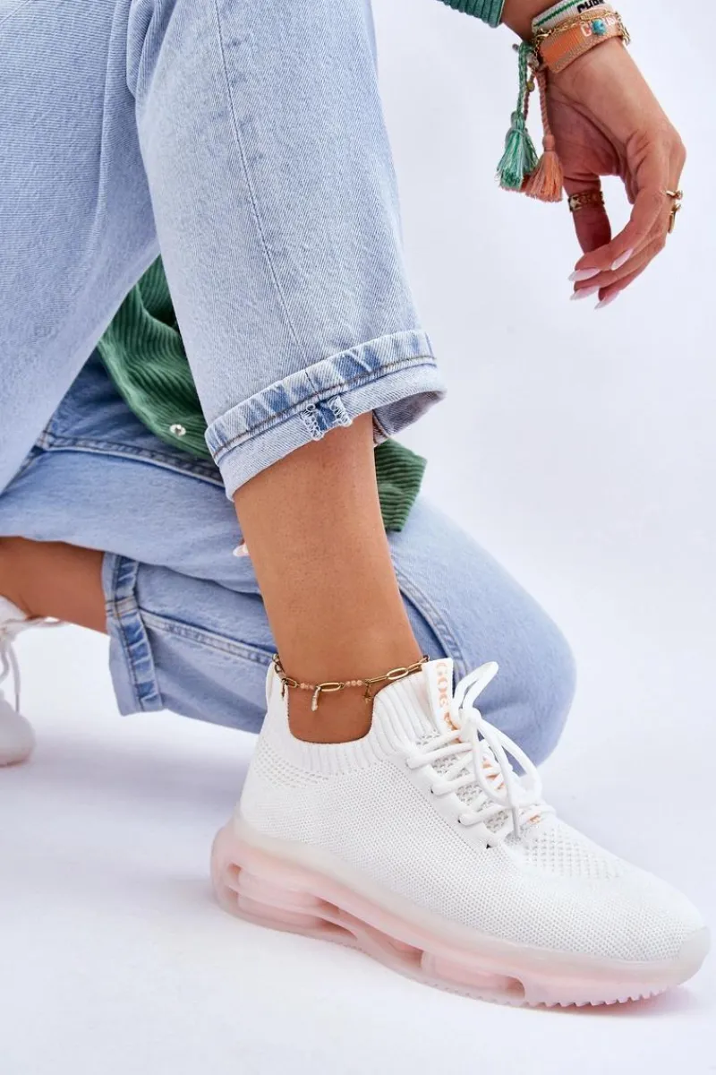 Best Damskie Wsuwane Skarpetkowe Buty JJ2N4079 Białe Damskie Buty Sportowe Na Platformie|Sneakersy Damskie