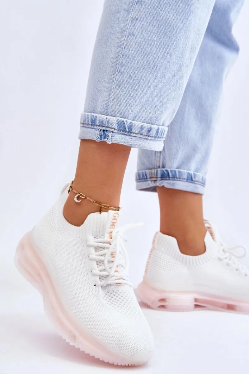 Best Damskie Wsuwane Skarpetkowe Buty JJ2N4079 Białe Damskie Buty Sportowe Na Platformie|Sneakersy Damskie