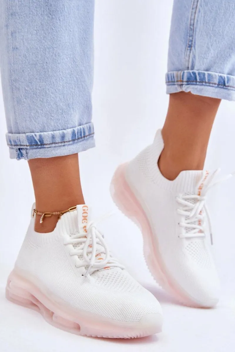 Best Damskie Wsuwane Skarpetkowe Buty JJ2N4079 Białe Damskie Buty Sportowe Na Platformie|Sneakersy Damskie