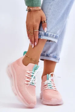 Clearance GOE Damskie Wsuwane Skarpetkowe Buty JJ2N4081 Jasnoróżowe