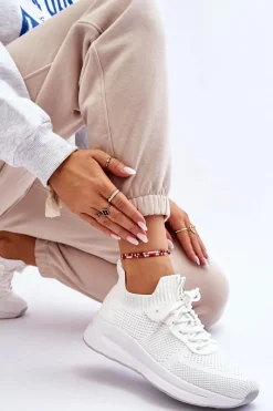 New Damskie Wsuwane Sneakersy LL2R4031C Białe Damskie Buty Sportowe Na Platformie|Sneakersy Damskie