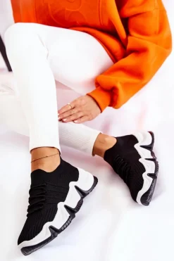 Sneakersy Damskie>Boto Damskie Wsuwane Sneakersy Czarne Dayen
