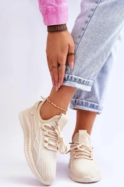 Buty Sportowe Na Platformie|Buty Sportowe Big Star>Big Star Shoes Damskie Wsuwane Sneakersy Big Star LL274714 Beżowe